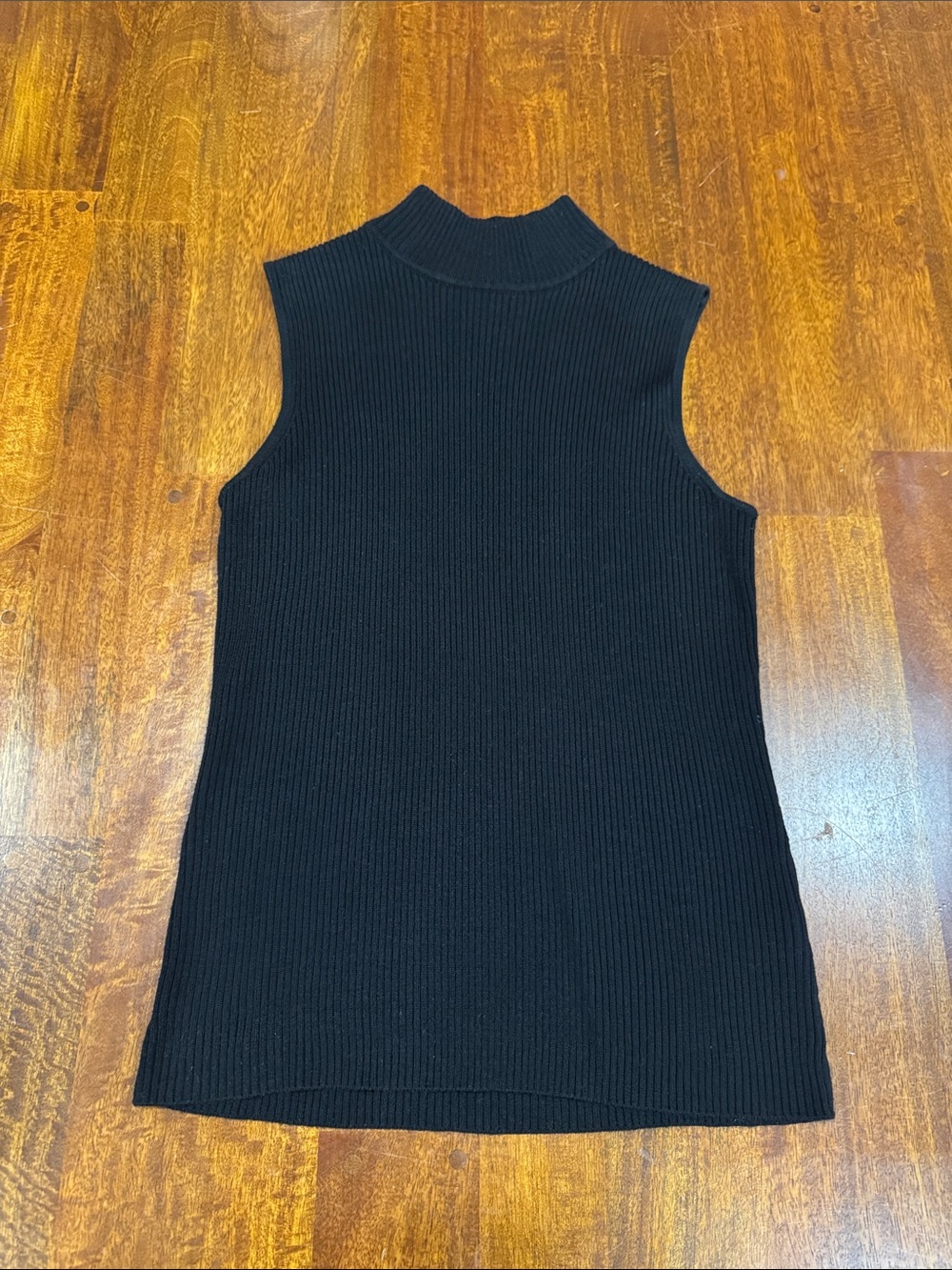 Y2K Croft & Barrow Sleeveless Ribbed Mock Neck Top - Black